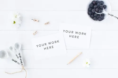 食谱卡样机2 recipe cards mock up