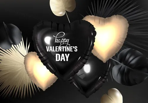 黑白黑五节日气氛个性气球矢量图1