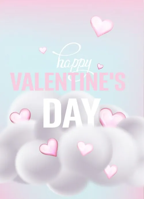 浪漫云朵爱心情人节矢量素材