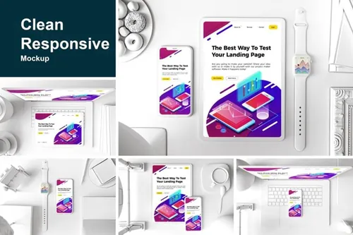 时尚高端简约清新质感的苹果设备clean-responsive