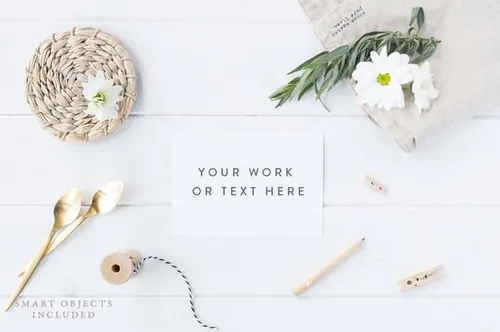 时尚的照片卡片样机 Styled stock photo