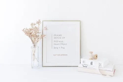 金色画框样机 golden frame mock up