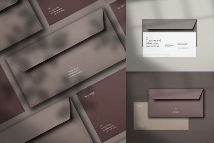 高质量信封邀请函品牌VI设计贴图展示样机模板 Invitat