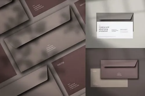 高质量信封邀请函品牌VI设计贴图展示样机模板 Invitat