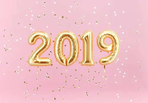 2019黄金气球3D立体字特效高清设计图片素材