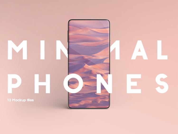 12个智能手机UI设计贴图样机PSD模板 Minimal Phones Mockup Kit