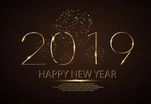 2019黄金金属3D立体字特效矢量模版设计素材