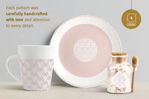 怀旧古典梦幻的字体和无缝的背景纹理素材下载 Seamless