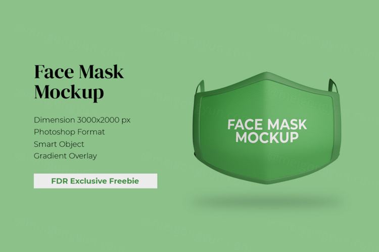 口罩设计样机PSD模板免费下载 Free Face Mask Mockup