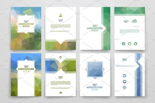 农业小册子设计素材Set of Agriculture brochures