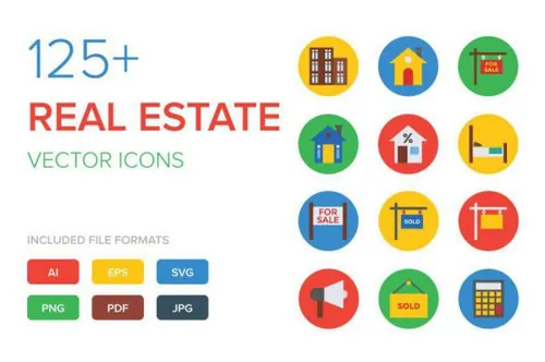 125 房地产矢量图标 125  Real Estate Vector Icon