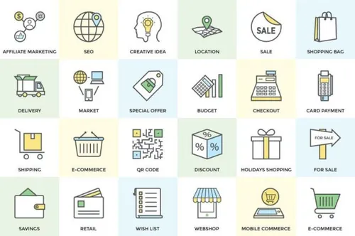 购物电商图标素材 Shopping and Commerce