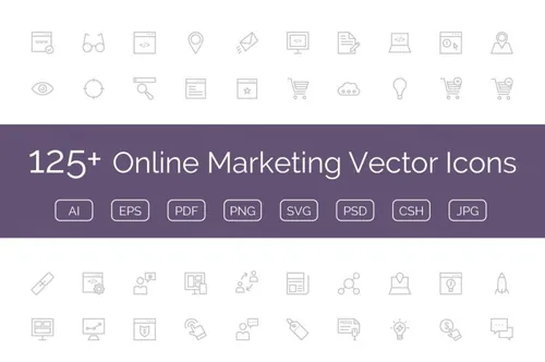 在线市场矢量图标 125  Online Marketing Vector Ic