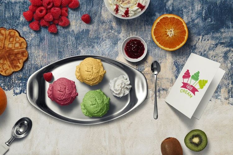 俯视图早餐夏天饮品美食素材场景模板 Coffe Mock-up