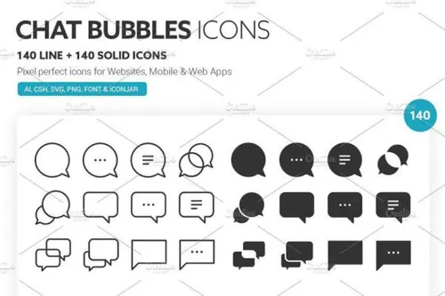 聊天气泡矢量图标 Chat Bubbles Icons