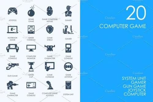 游戏矢量图标 Computer game icons