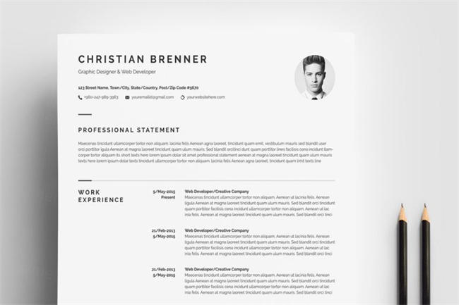 极简主义现代简历模板 Minimal Resume Template Pages