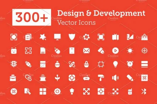 300 设计和开发矢量图标 300  Design and Developmen