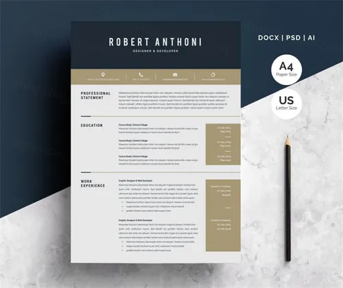 现代简历模板下载 Word Resume Temlate  4 Pages Pack
