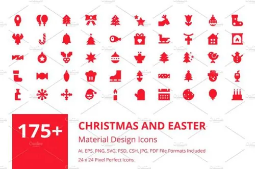 圣诞节和复活节的图标下载 175  Christmas and Easter I