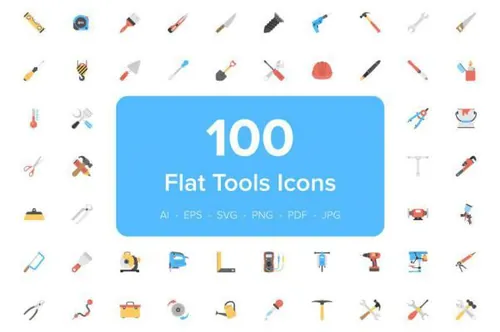 工具图标素材 110 Tool Flat Vector Icons