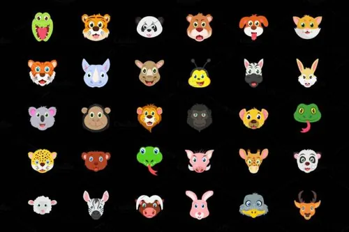 可爱的动物图标下载 Set of Cute Animals