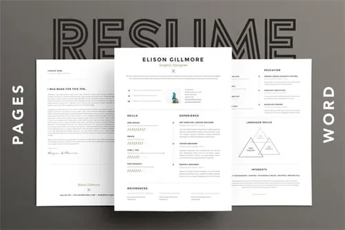 独特高端简历和文字 Unique Resume CV for Pages and Word