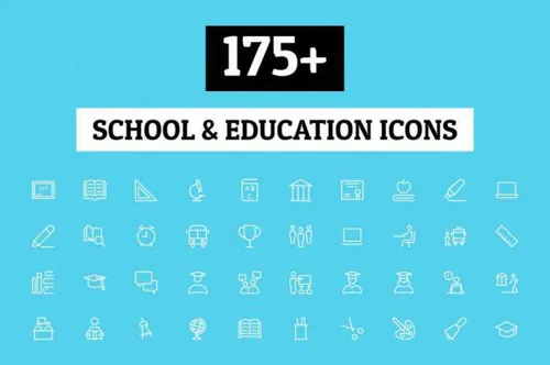 学校教育矢量图标 175  School and Education Icons