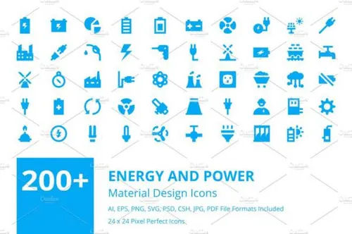 能源矢量图标素材 200  Energy and Power Material
