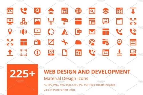 网页设计图标素材 225  Web Design and Development