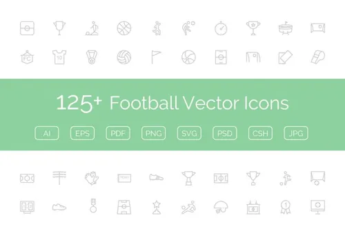 足球矢量图标 125  Football Vector Icons