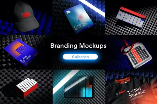 高质量名片信封手提袋品牌VI设计贴图展示样机模板 Brand