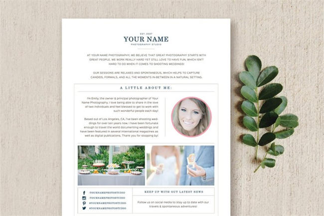 杂志风个人简历 About Me Page for Photographers