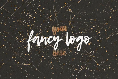 逼真的金色油漆喷溅纹理高清图9 Macro Golden P