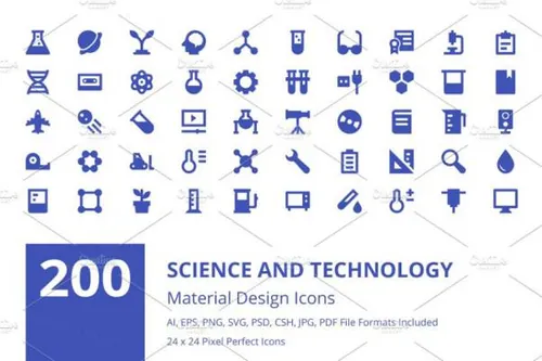 科技技术矢量图标 200 Science and Technology Icon