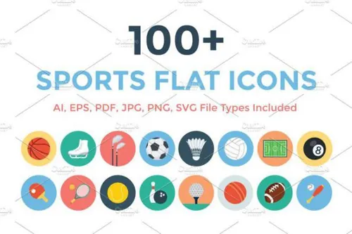 扁平化运动矢量图标 100  Sports Flat Icons