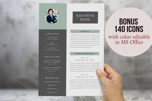 个人简历三合一 3 in 1 with 2p resume template