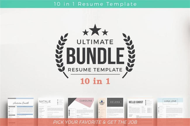 10合1简历模版 10 in 1 Resume Templates Bundle
