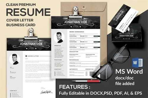 高端商业简历模版 Resume Cover Letter Business card