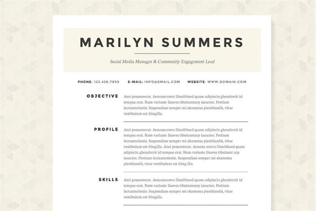 经典的简历模版 Classic Resume Template Package