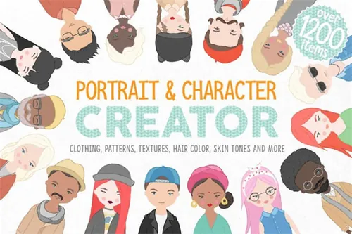 卡通角色素材插画包 Portrait Character Creator Pro