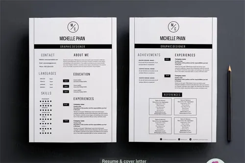 现代简约简历模板 Modern 2 page resume template