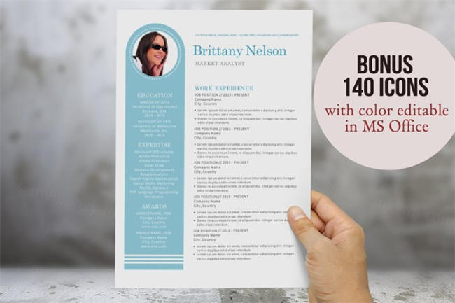 独特的简历模板三合一Word版 Unique bar 3 in 1 Word resume