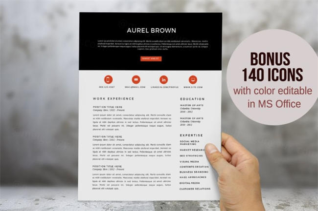 优雅的简历模板Word版二合一 Elegant 2 in 1 Word resume template