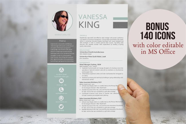 三合一的现代照片简历模板 3 in 1 modern photo resume