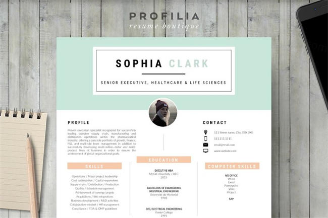 简约的简历模板 Word Resume amp;amp; Cover letter