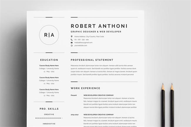 干净的简历模板 3 Pages Clean Resume