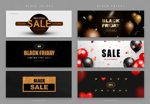 【黑金风格】黑色星期五外贸电商促销活动海报PSD模版