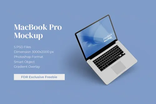 苹果笔记本网页设计提案展示样机PSD模板免费下载 Macbook Pro Free Mockup