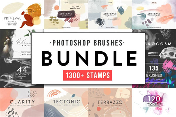 水彩绘画ps印章笔刷 图层样式巨无霸套装